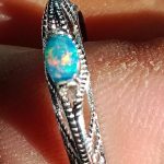 © bague argent réglable opale cristal lightning Ridge Australie - opale passion France